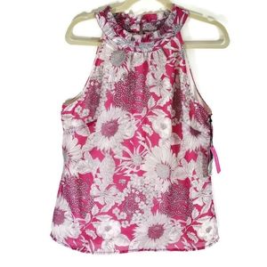 Liberty of London Floral Halter Satin Tank Top